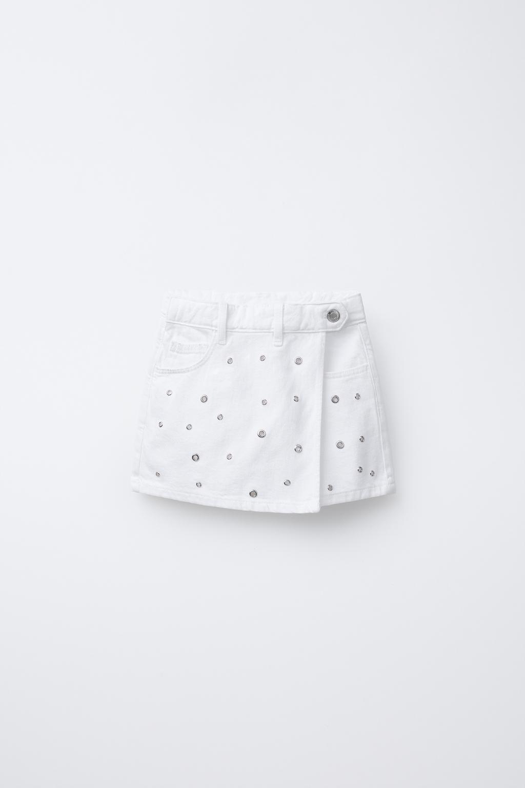 

Шорты-бермуды skort с проушиной ZARA, белый