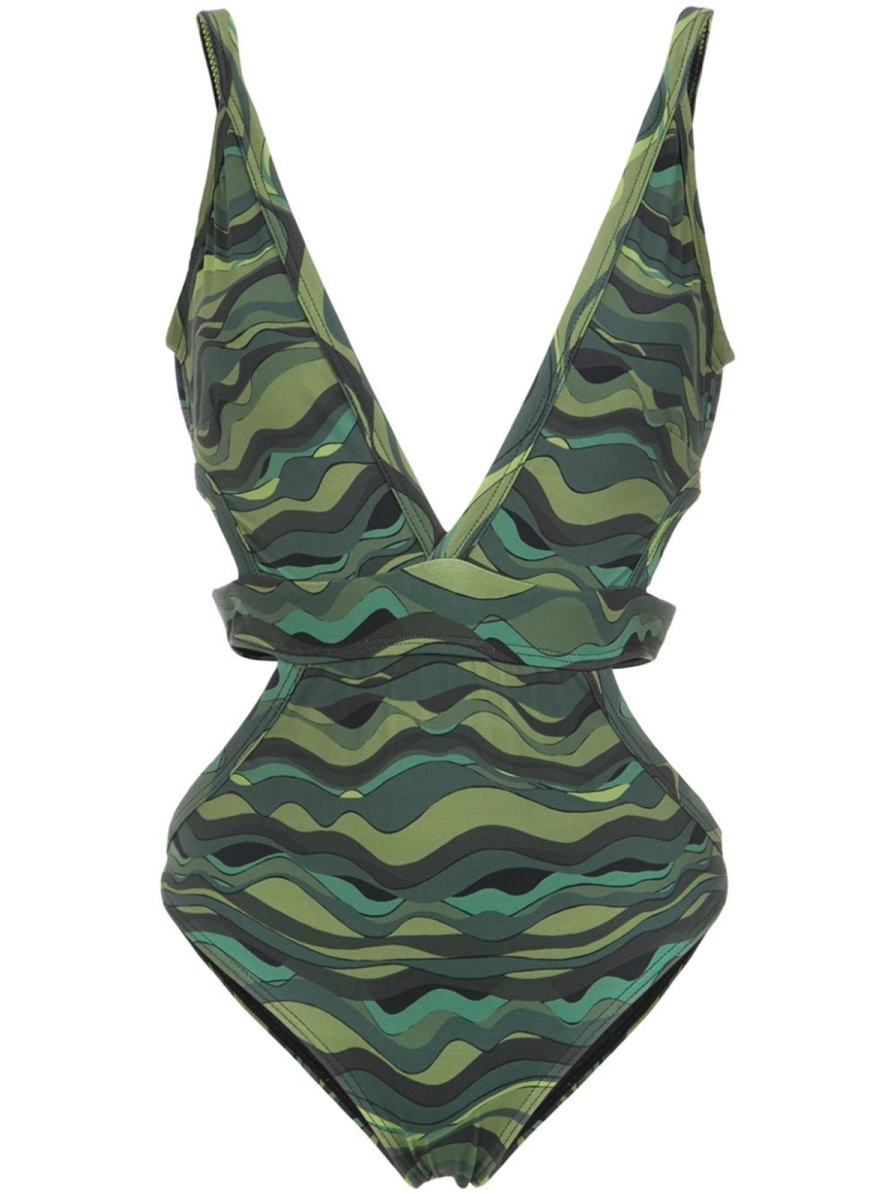 

Amir Slama wave print swimsuit, зеленый