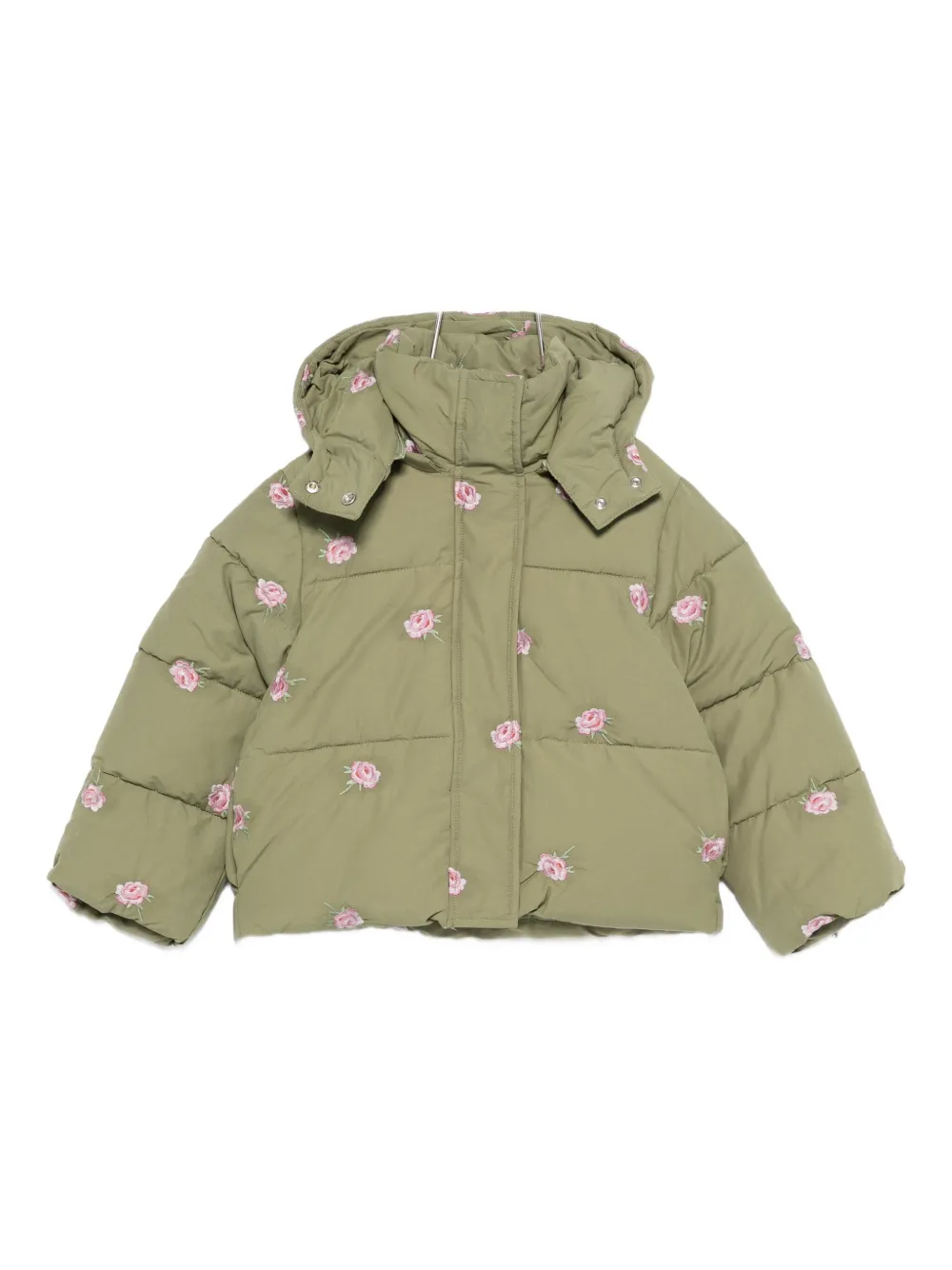 

Вышитая куртка-пуховик Stella McCartney Kids, зеленый