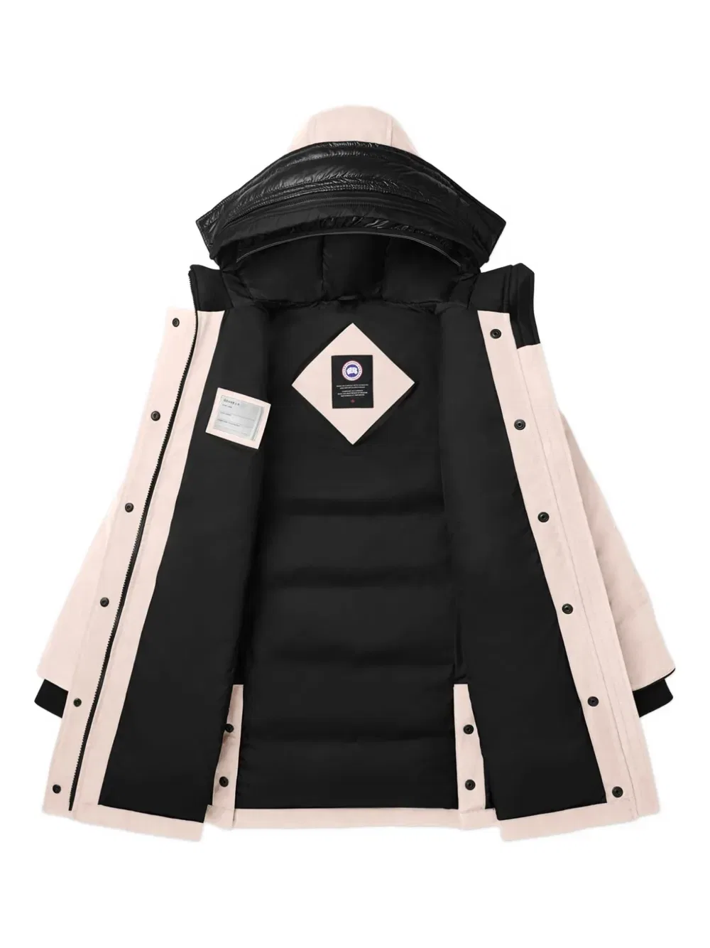 Стеганое пальто с капюшоном Canada Goose Kids, розовый — фото 2
