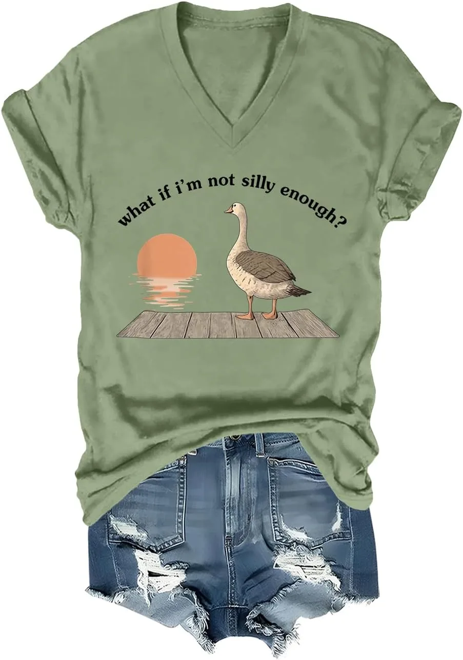 

Футболка What If Im Not Silly Enough Goose с принтом Cibwobi