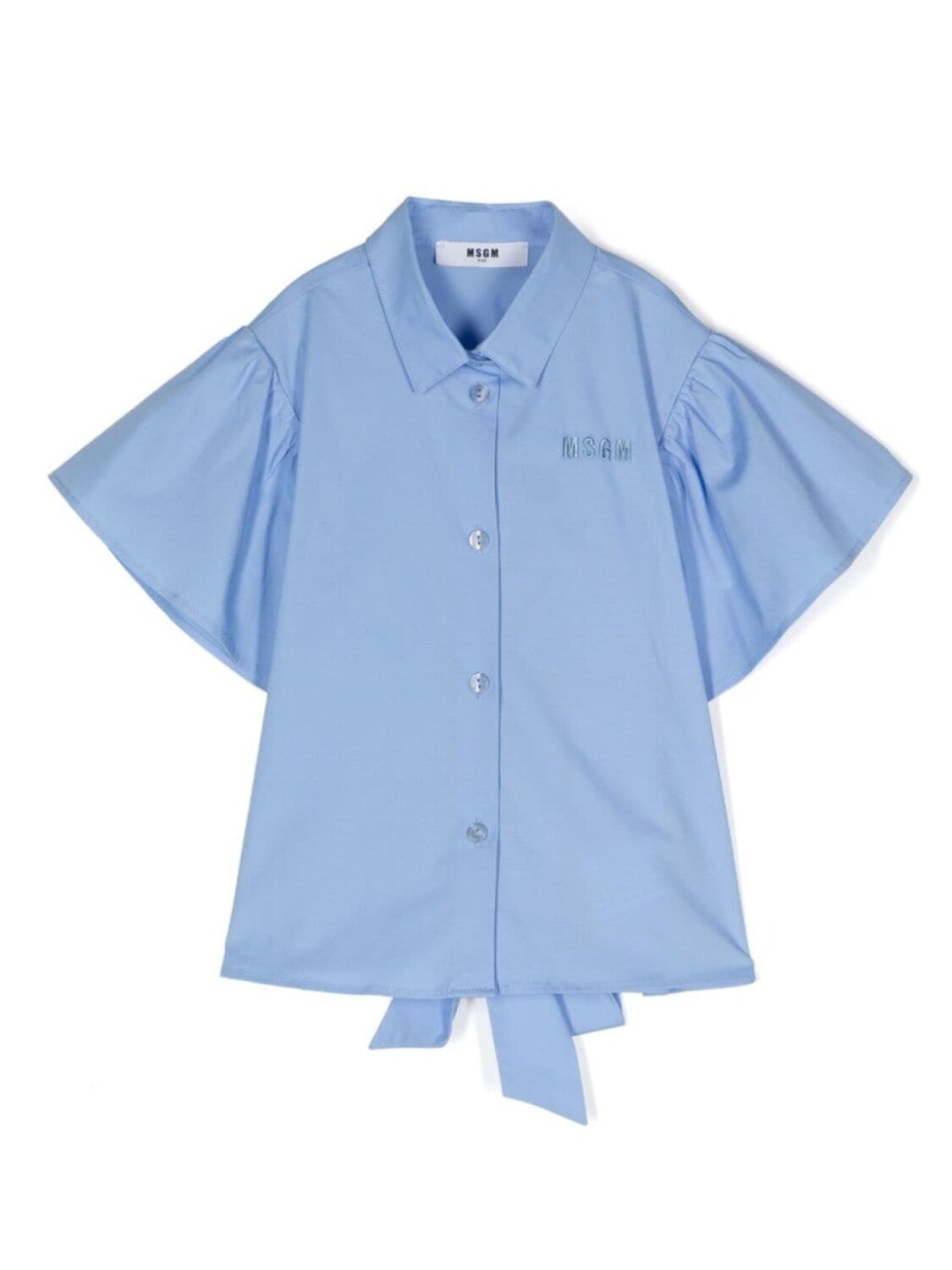 

MSGM Kids укороченная поплиновая рубашка, синий