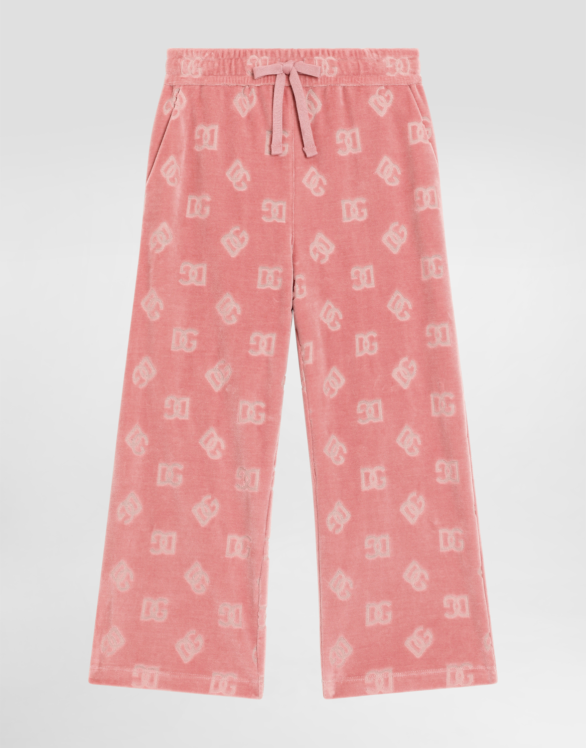 

Велюровые спортивные брюки с жаккардовым логотипом DG Dolce&Gabbana, розовый