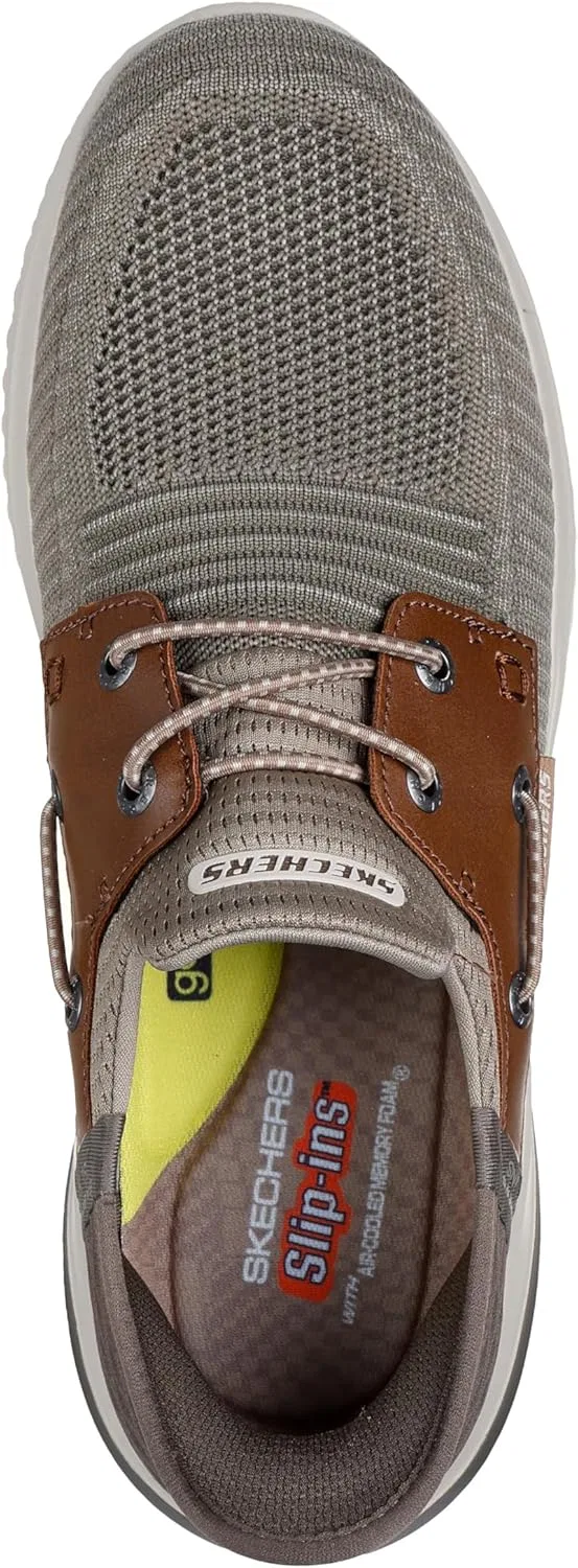 Кроссовки мужские Skechers Delson 3.0 Roth, тауп/коричневый — фото 3