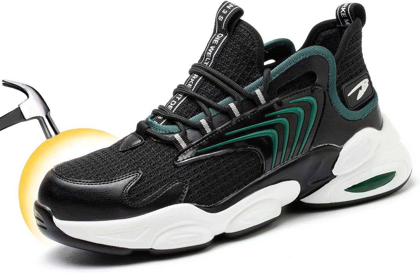 

Дышащие защитные кроссовки U-lite для мужчин и женщин, водоотталкивающие, противоударные, проколозащищенные, неразрушимые промышленно-строительные кроссовки, зеленый