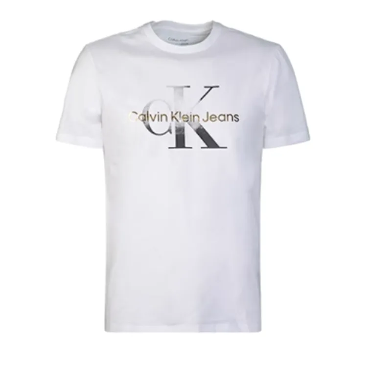Футболка мужская с круглым вырезом Calvin Klein, Black with Gold Letter — фото 4