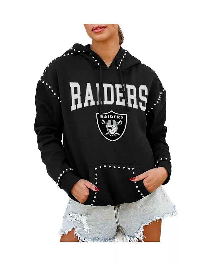 

Женская черная толстовка с капюшоном Las Vegas Raiders Catch the Vibe с заклепками Gameday Couture