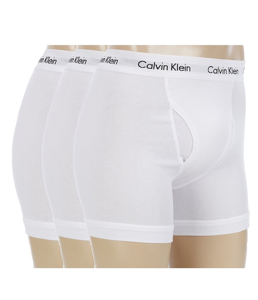 

Твердые хлопковые трусы-боксеры Calvin Klein, 3 шт., белый