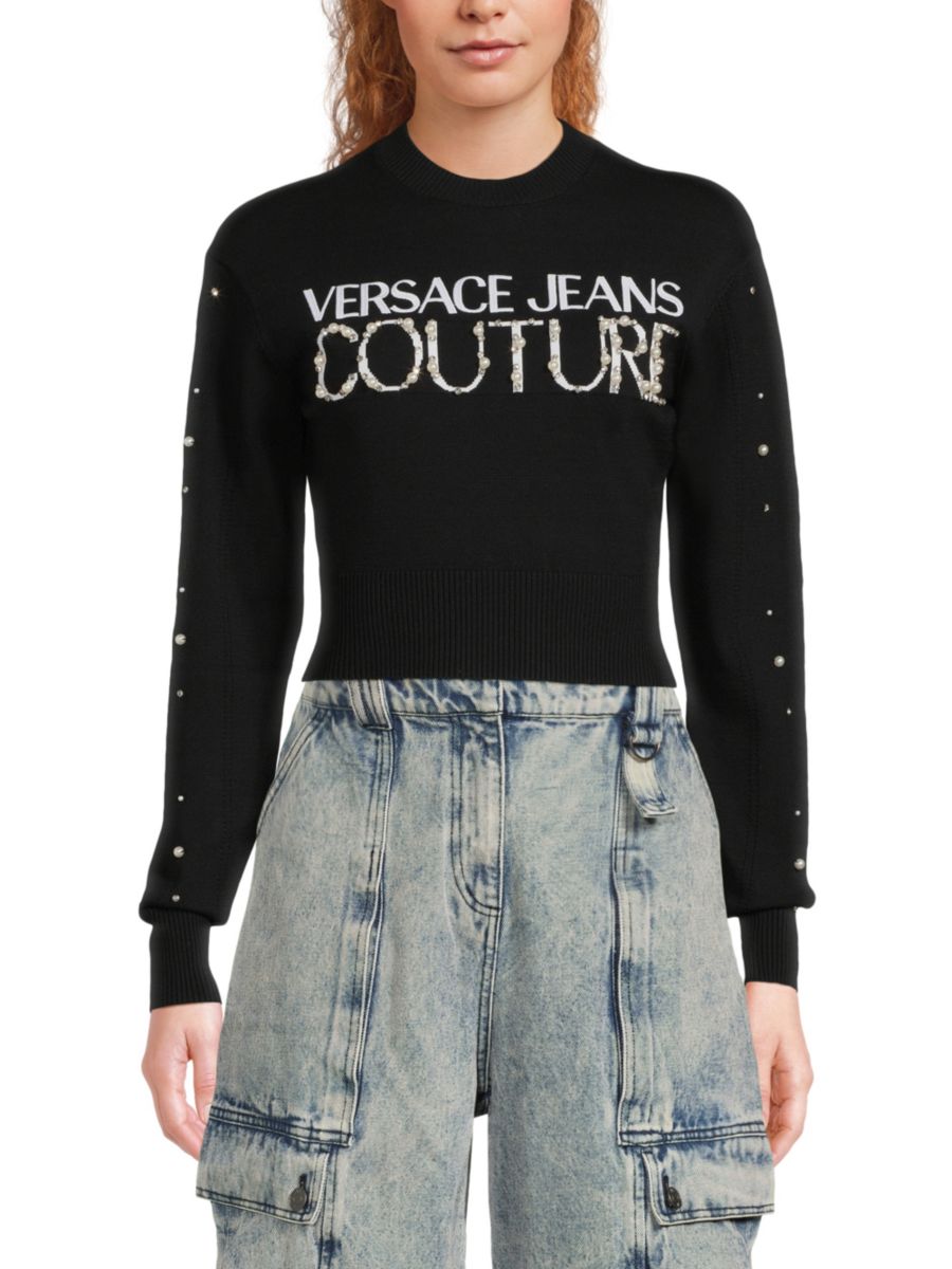

Топ с логотипом Versace Jeans Couture, черный