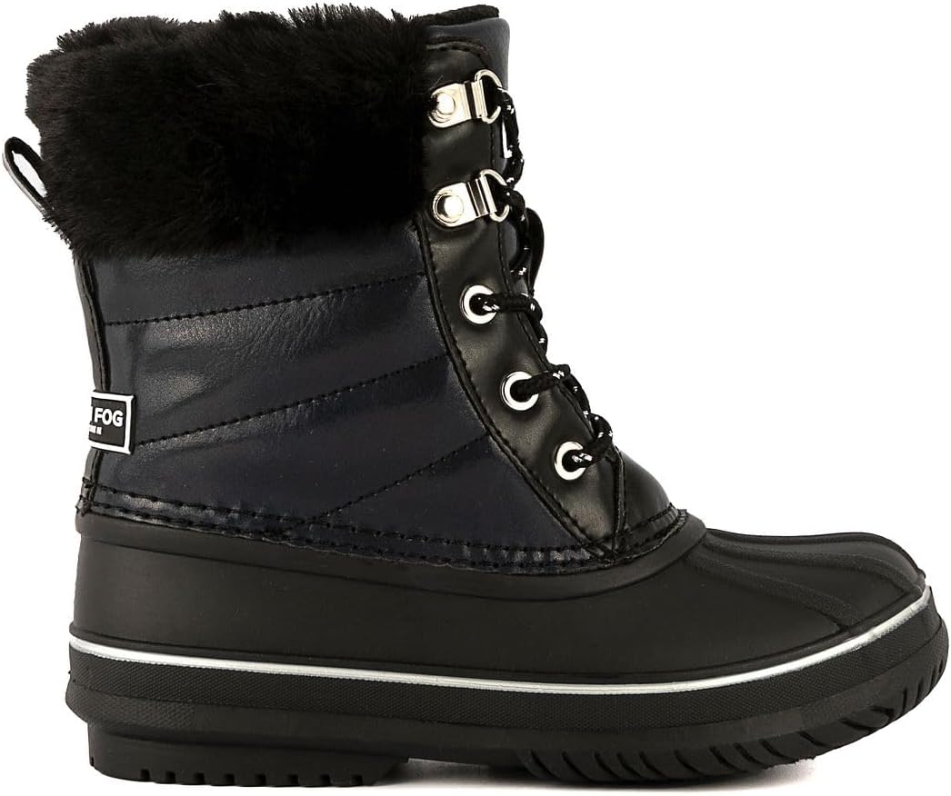 Ботинки LONDON FOG Girls Bell Court для холодной погоды с теплой подкладкой и защитой от снега, черный — фото 2