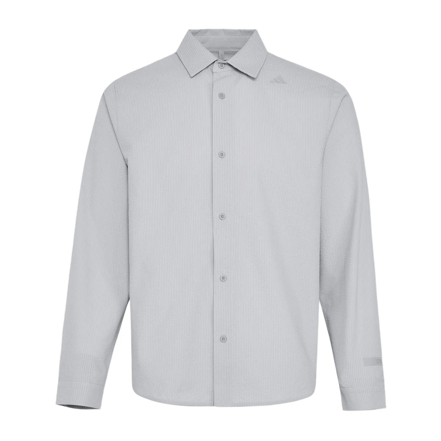 Рубашка мужская с длинным рукавом из сирсакера Adidas, Light Gray