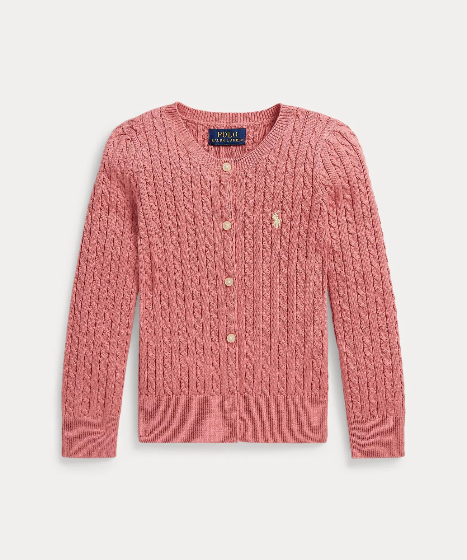 (Девочки, 2-6 лет) Мини-кардиган из хлопка с косами Polo Ralph Lauren, 650 Pink