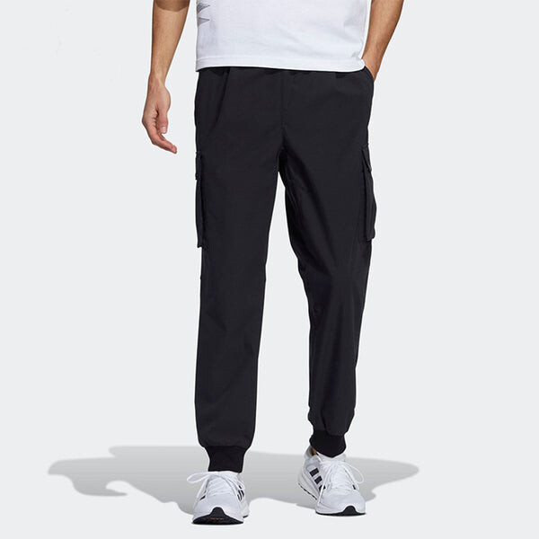 Спортивные штаны Men's adidas Loose Sports Running Cargo Casual Pants/Trousers Black, черный — фото 2