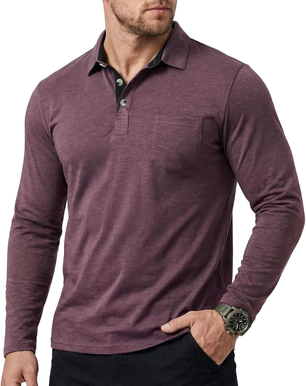 

Длинный поло для мужчин классический с карманом FlekmanArt