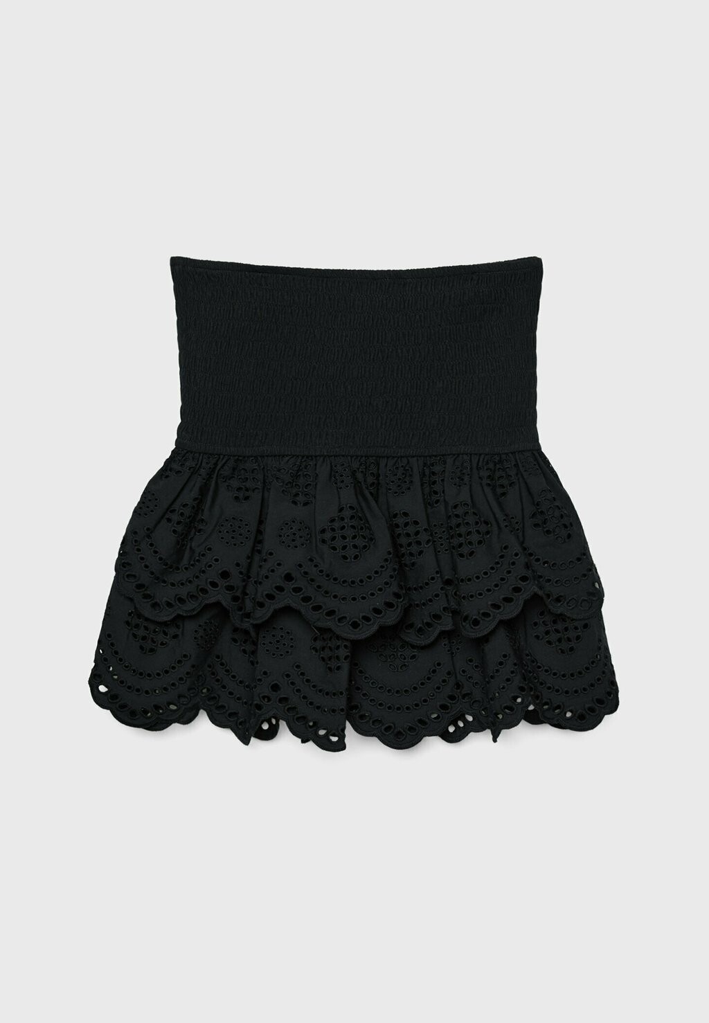

Топ EMBROIDERED BANDEAU Stradivarius, черный