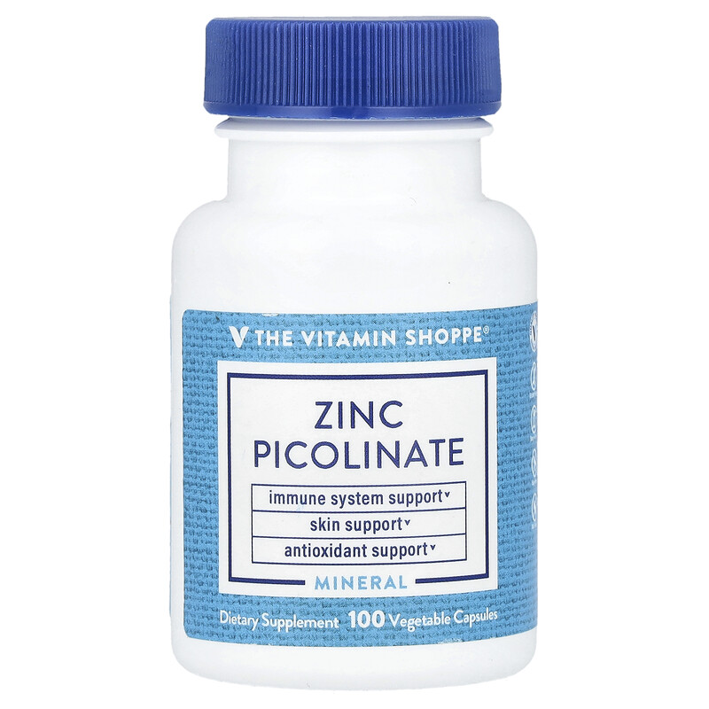 

The Vitamin Shoppe, Пиколинат цинка, 100 растительных капсул