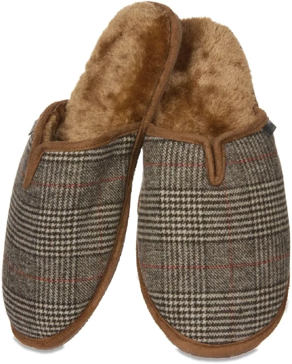 

Мужские плюшевые тапочки MeMoi Glen Plaid, коричневый