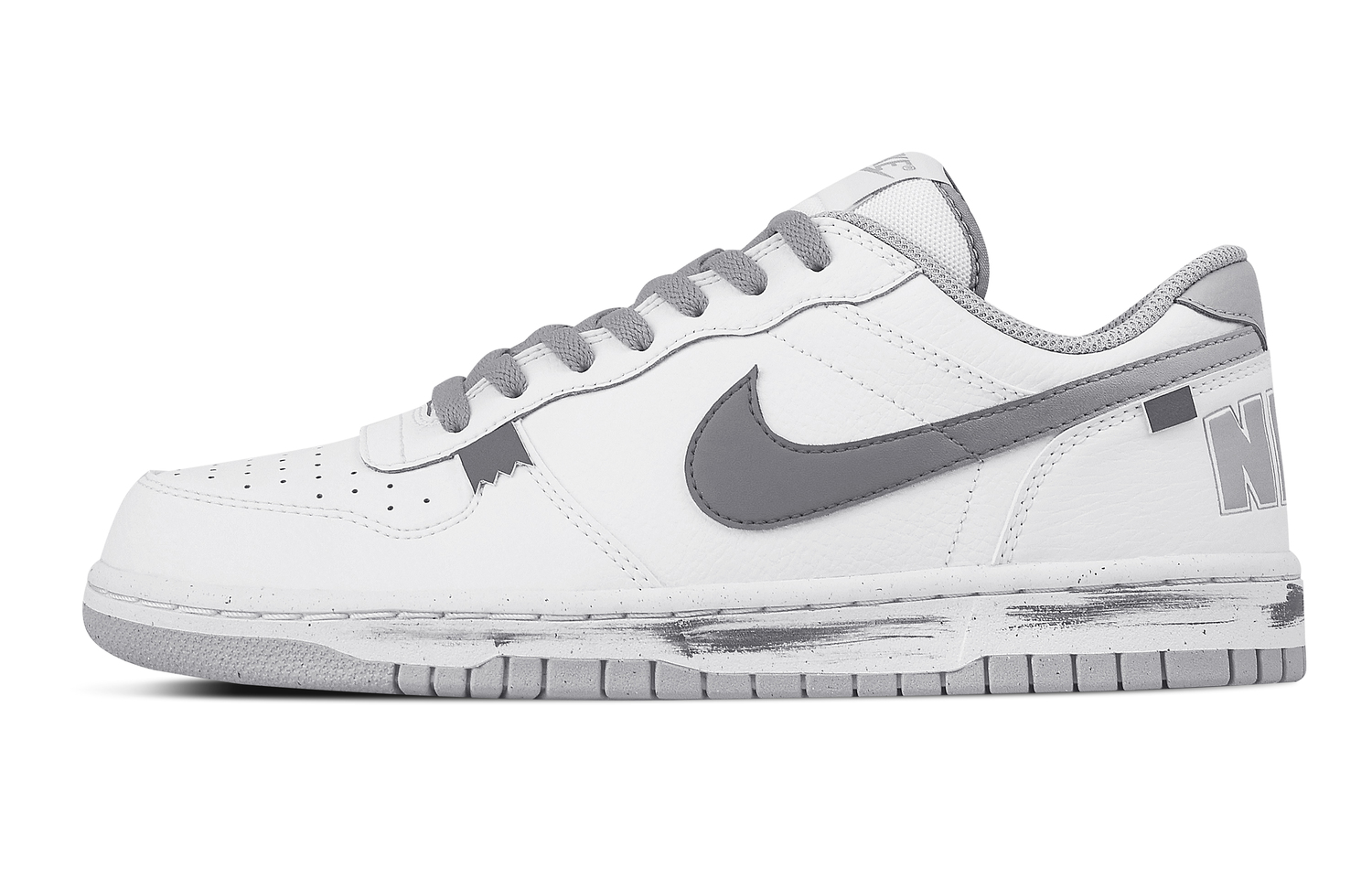 

Nike Серые белые мужские кроссовки для скейтбординга Big Old Year устойчивые к истиранию дышащие низкие