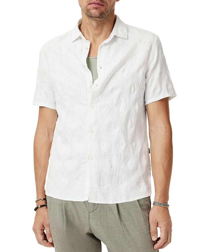 

Шортерсовая рубашка с коротким рукавом Sean Textured John Varvatos, белый