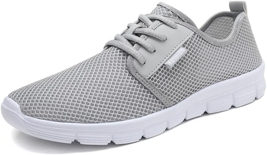 

LEADER SHOW Мужские повседневные дышащие кроссовки для тренировок, тенниса и бега со шнуровкой, серый