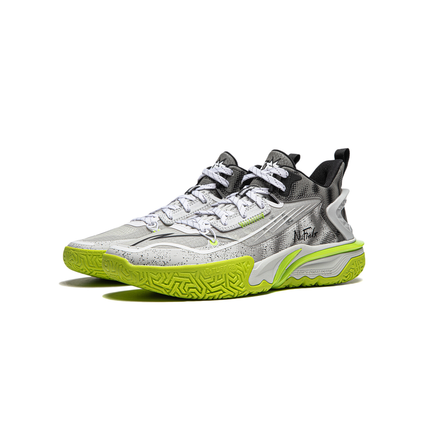 Детские баскетбольные кроссовки Kids Low-top Sichuan Lime/tar Gray/light Lime Lining Young, серый — фото 4