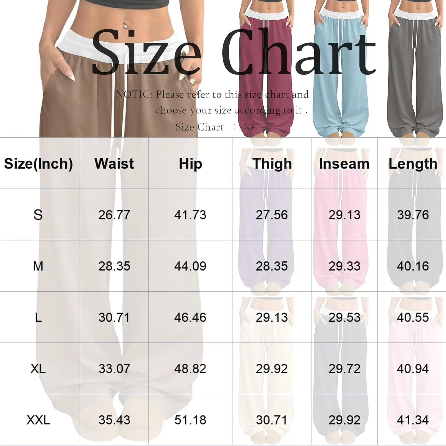Спортивные штаны женские Wide Leg Baggy с кулиской, цветной блок, Casual Streetwear, для тренировок и отдыха, удобные с карманами Generic, синий — фото 4