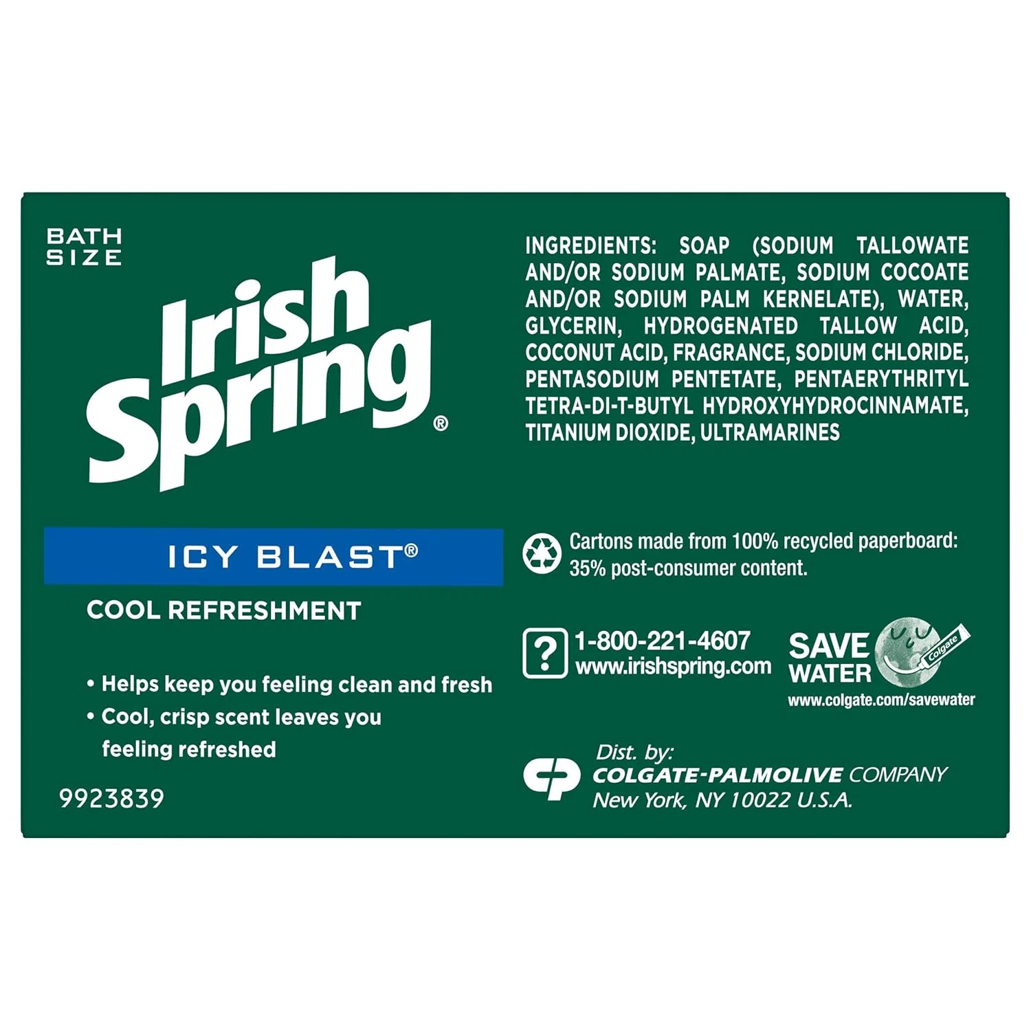 Дезодорирующее мыло Irish Spring Icy Blast Cool Refreshment, 8 x 120 мл Irish Spring — фото 4
