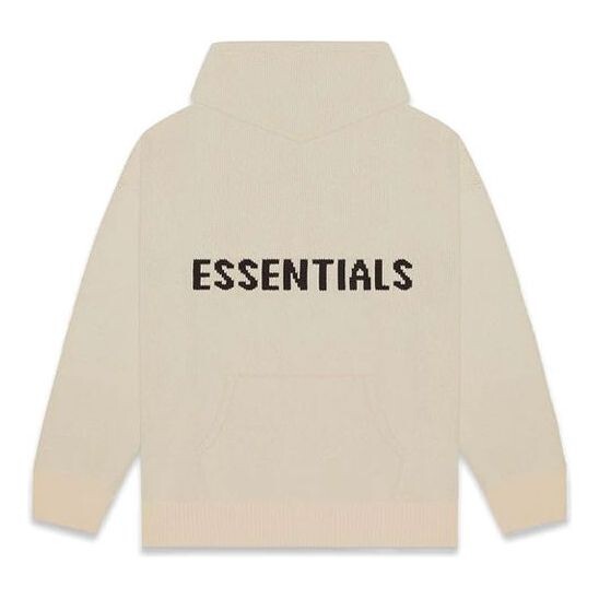 

Толстовка fw20 knit logo hoodie 'khaki' Fear Of God Essentials, хаки