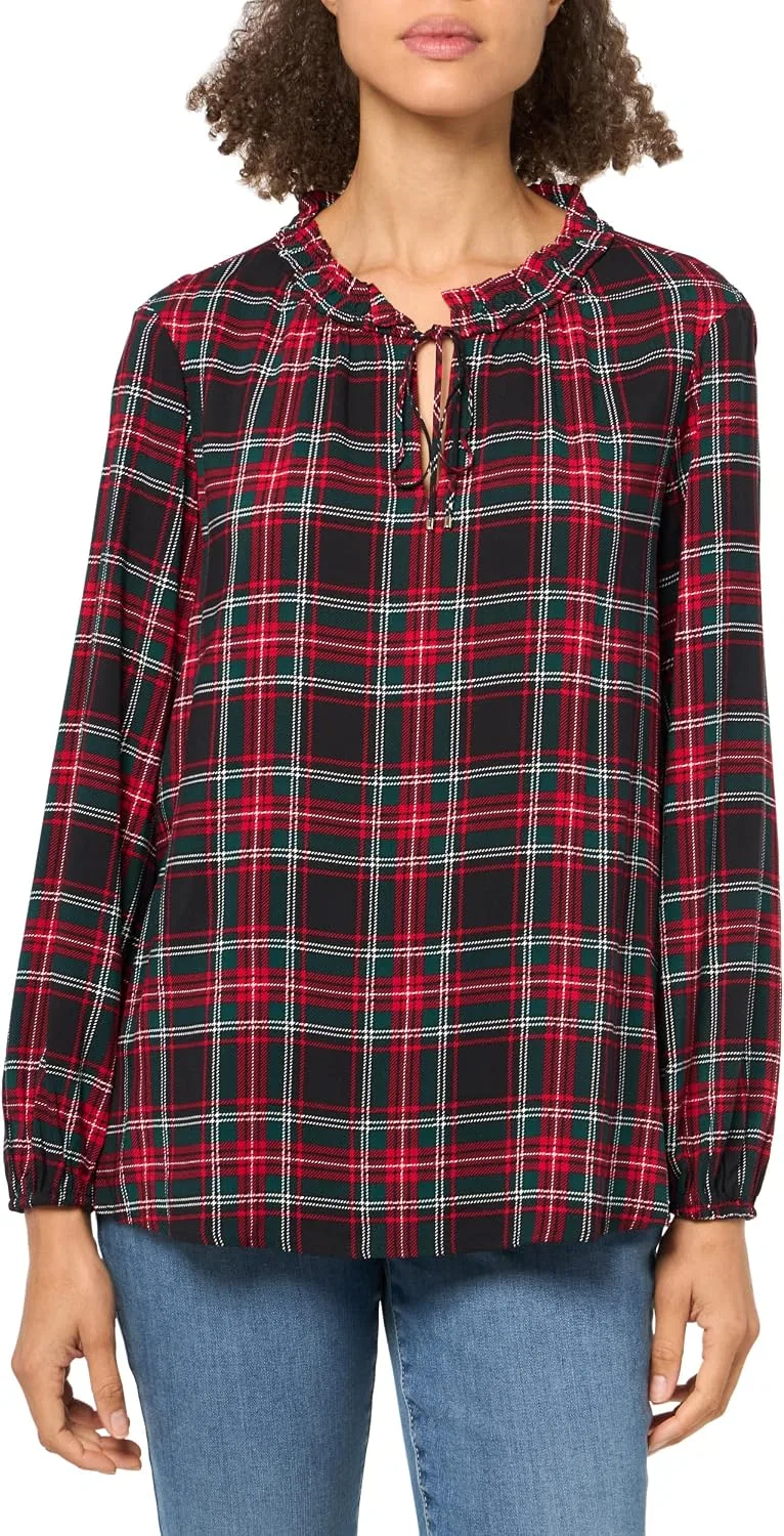 Блуза спортивная с галстуком, длинный рукав, Tommy Hilfiger, слоновая кость мульти — фото 4