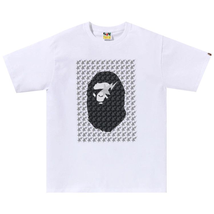 

Футболка BAPE Sta Houndstooth Ape Head Tee, White/Black