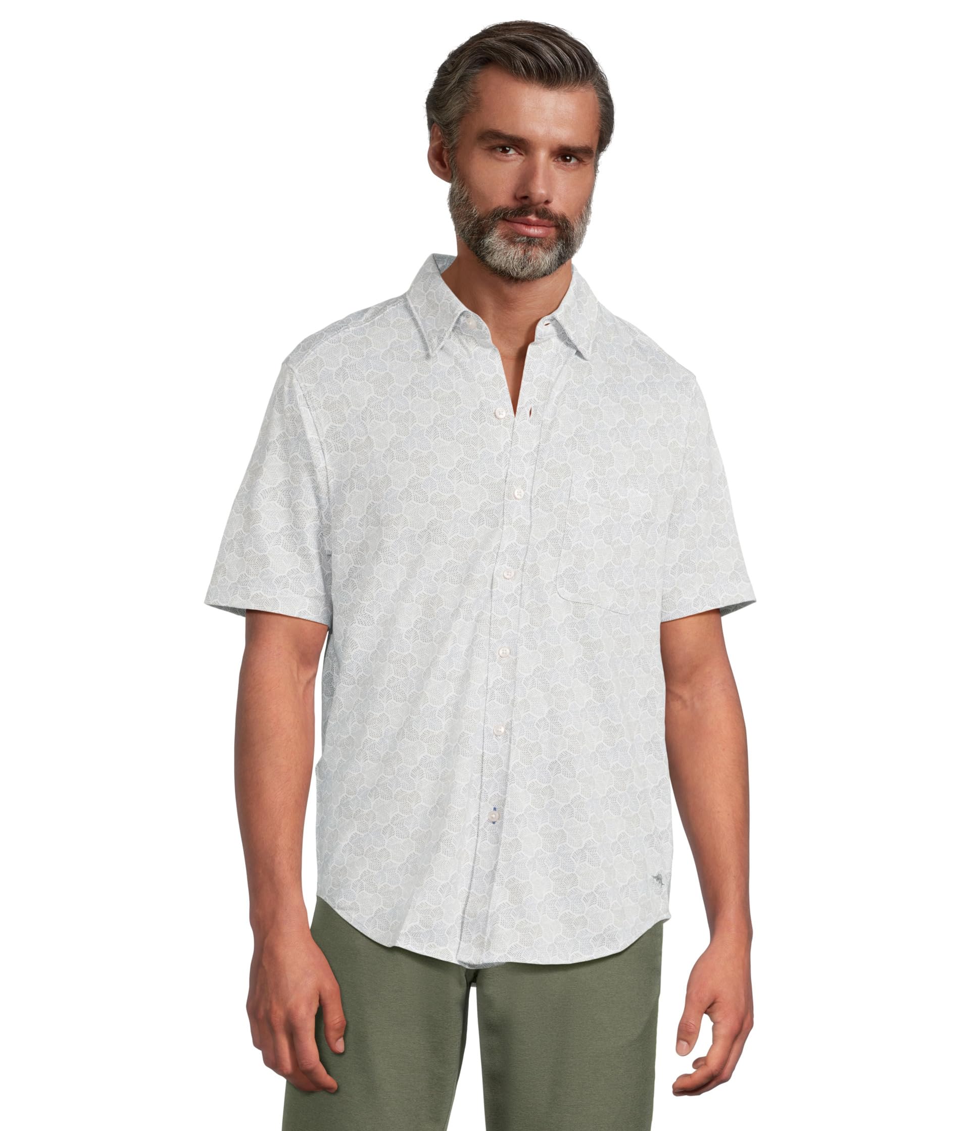 

Рубашка Tommy Bahama San Lucio Tri Leaf Geo Shirt, цвет Avalanche