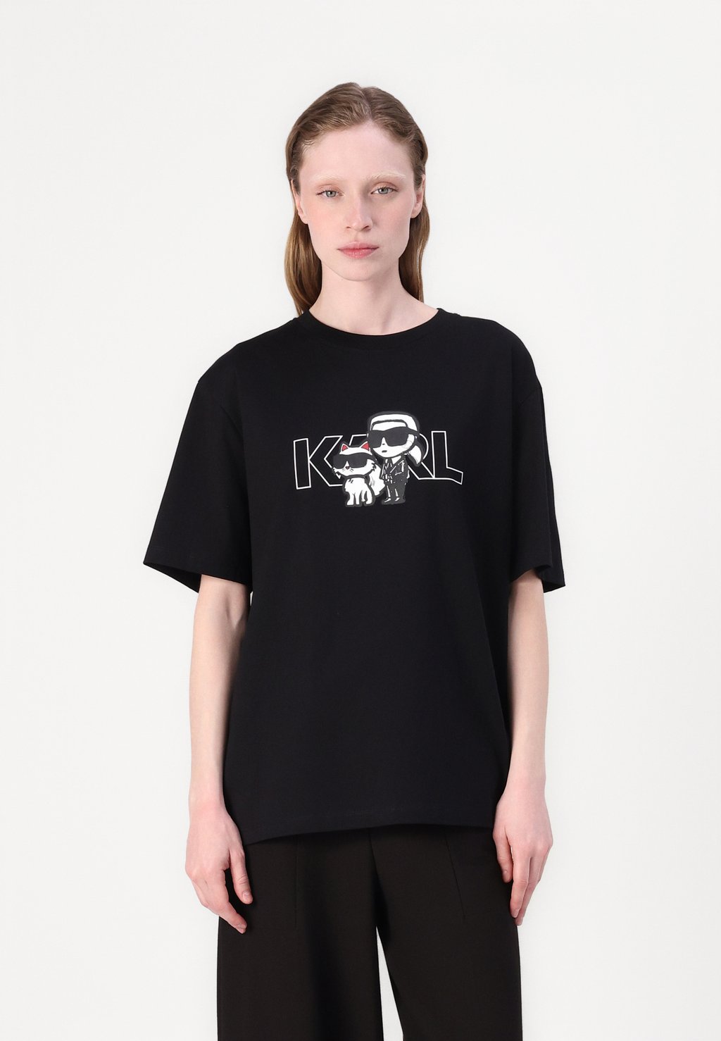 

Футболка с принтом IKON SEASONAL OVERSIZED KARL LAGERFELD, черный