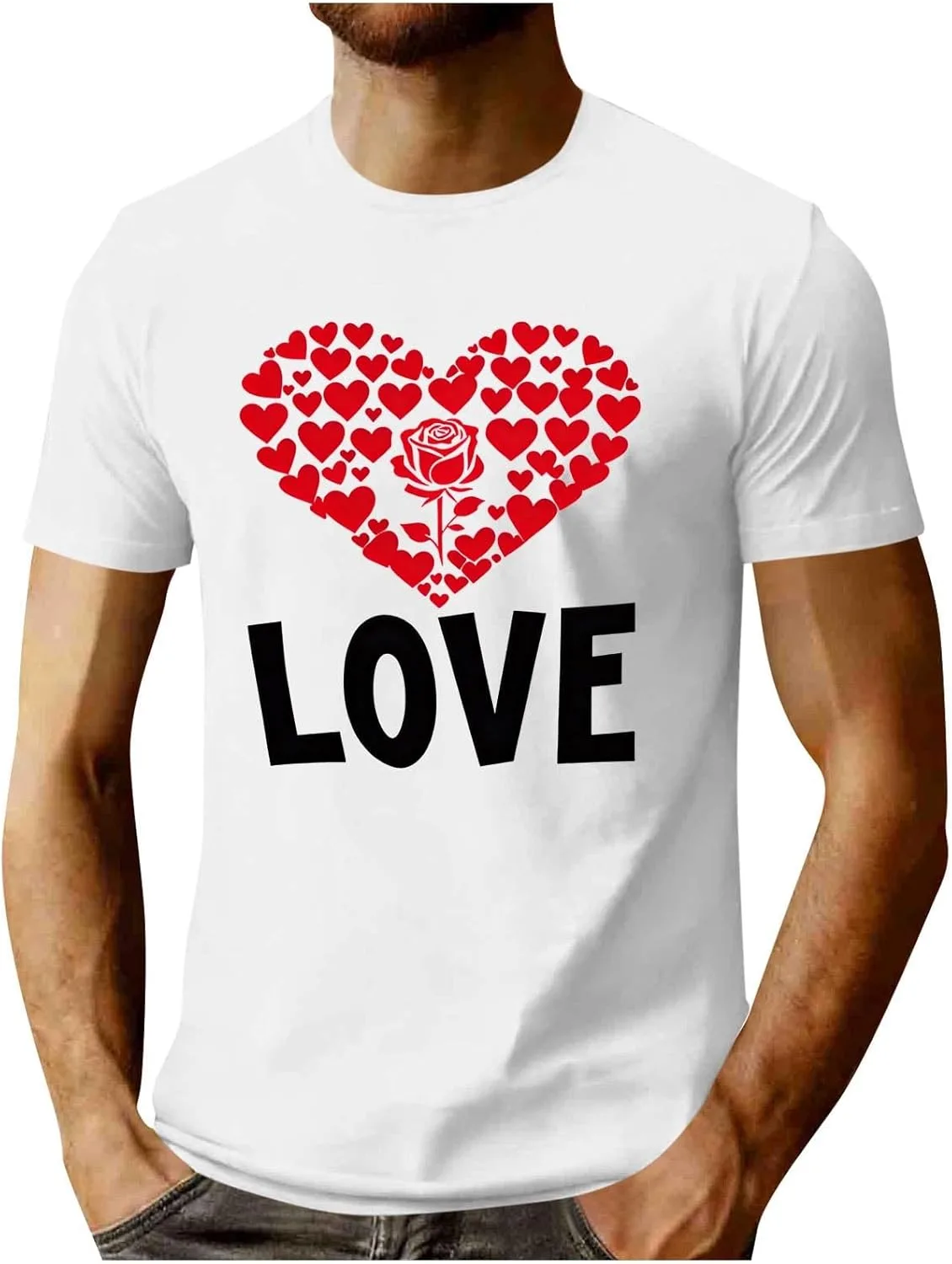 

Мужская футболка с принтом на День святого Валентина, Cotton Blend, короткий рукав, S-5XL
