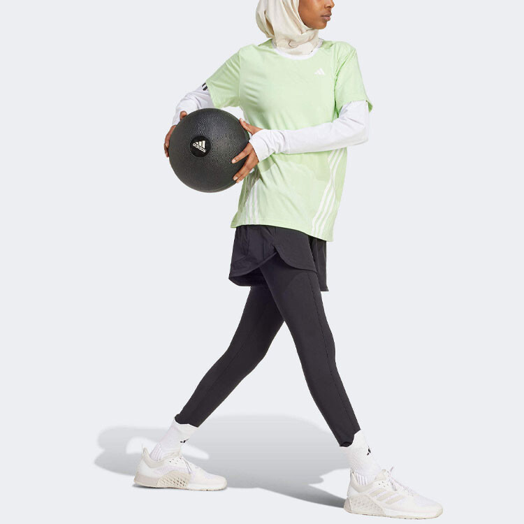 Футболка женская зеленая Adidas — фото 4