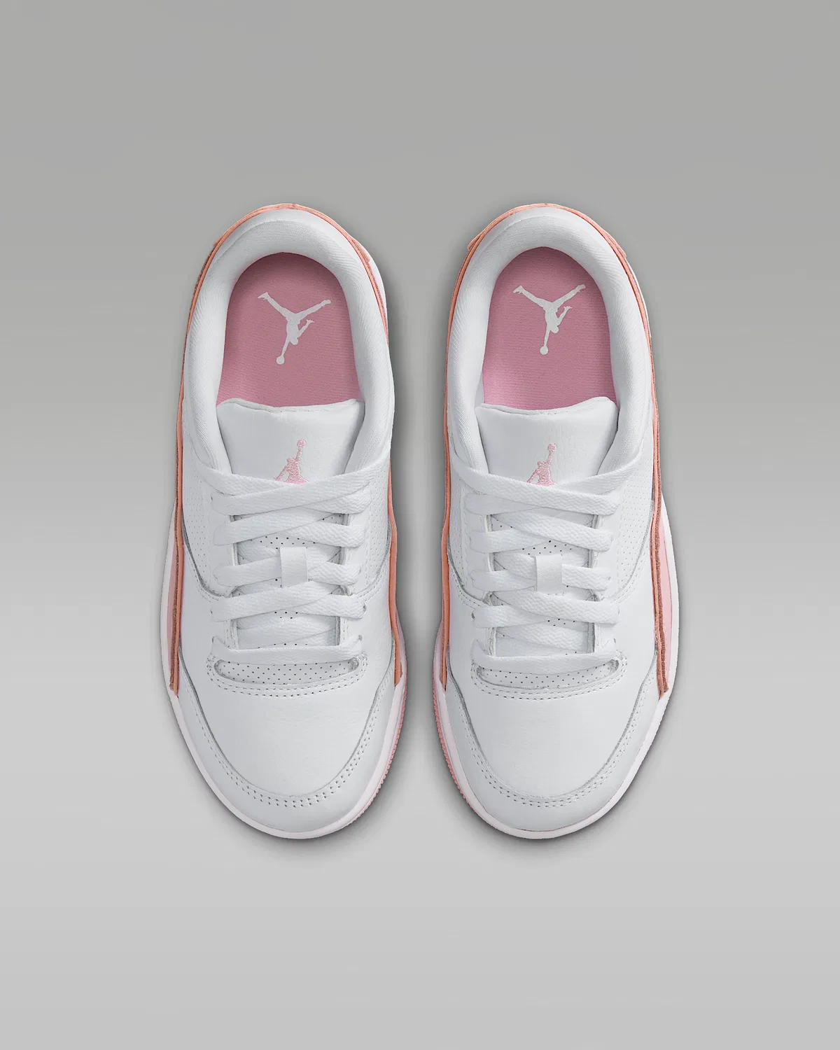 Детские кроссовки Jordan Flight Court, White/Medium Soft Pink — фото 4