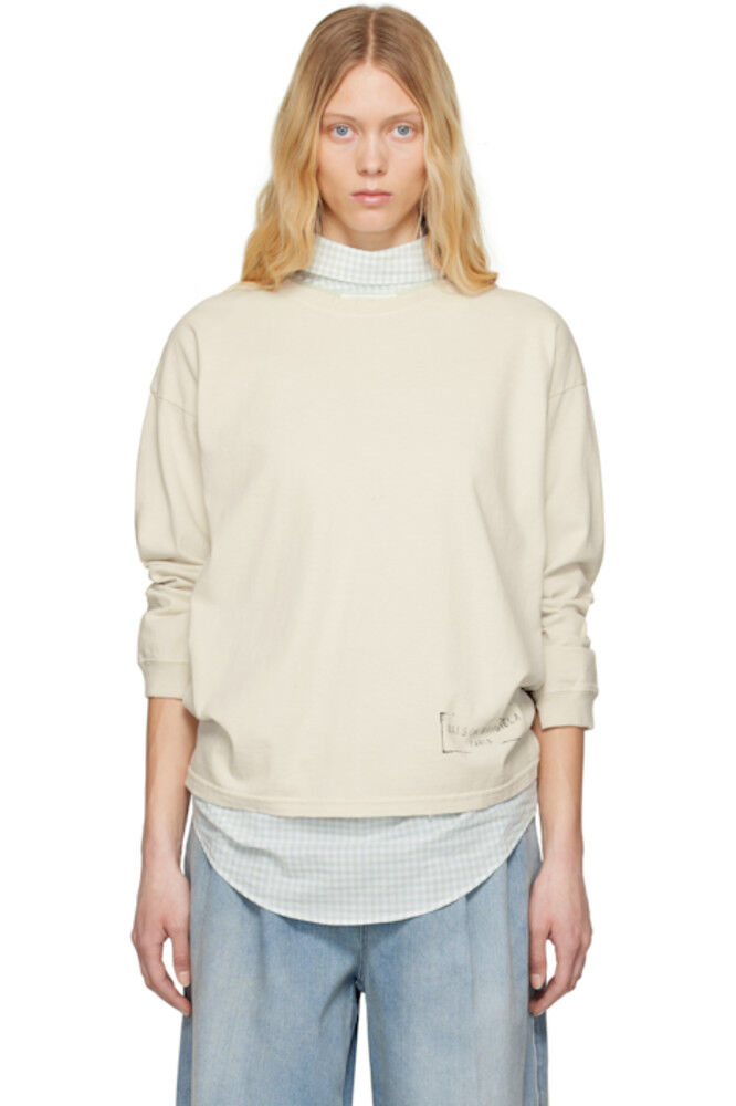 

Футболка с длинным рукавом и принтом логотипа Off-White Maison Margiela
