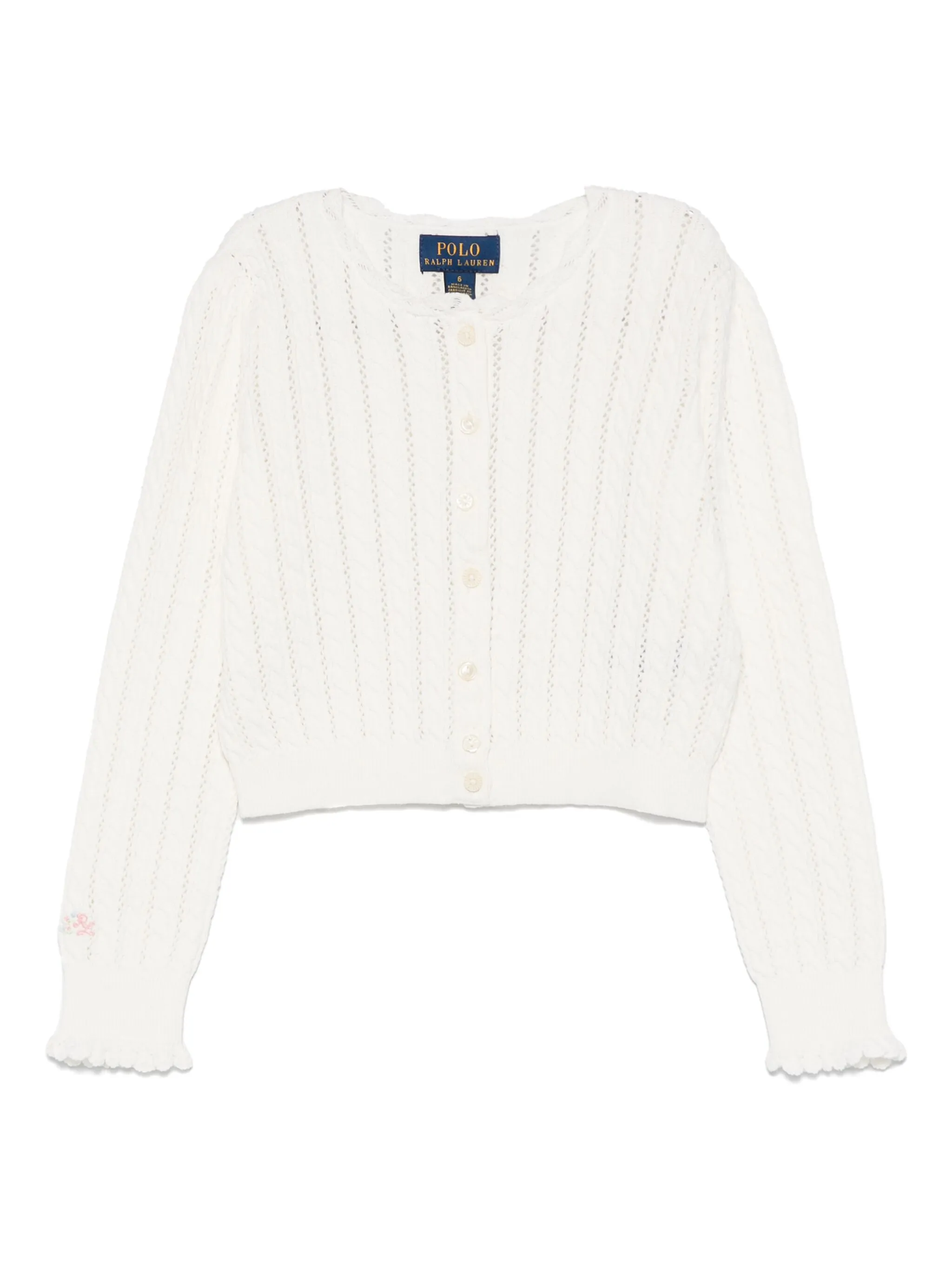 

Кардиган фактурной вязки Polo Ralph Lauren Kids, белый