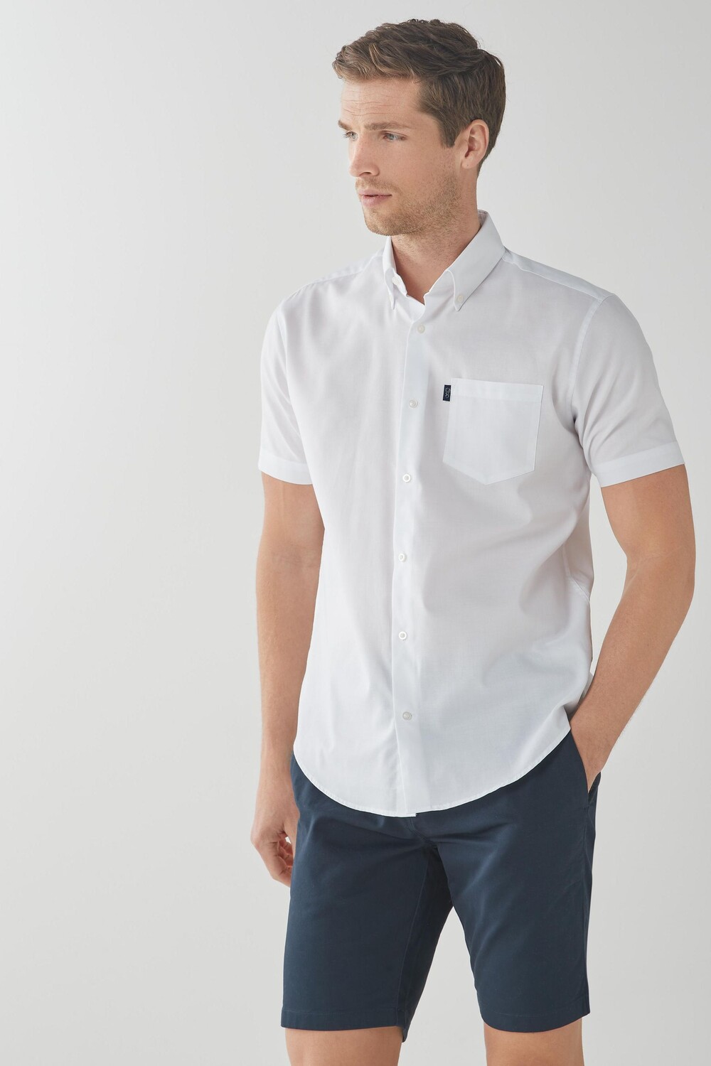 

Рубашка Oxford Easy Iron на пуговицах Next, белый