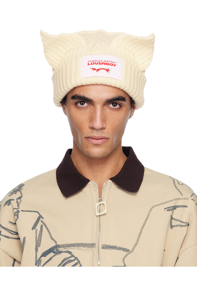 

Charles Jeffrey Loverboy Шапка-Бини Off-White с толстыми ушками