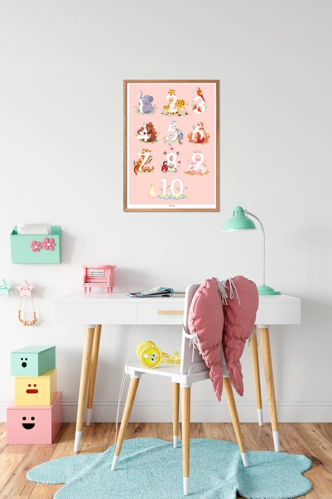 

Крошечные хвостики плакат долины lyserød Poster & Frame, 29,7x42 см, розовый