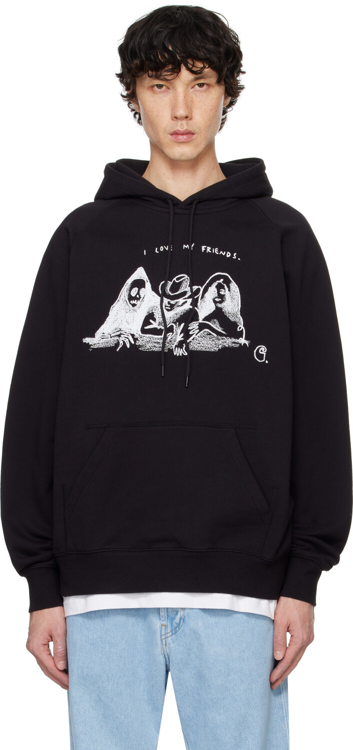 

Черная толстовка Pepe Friends Carhartt Work In Progress, черный/белый