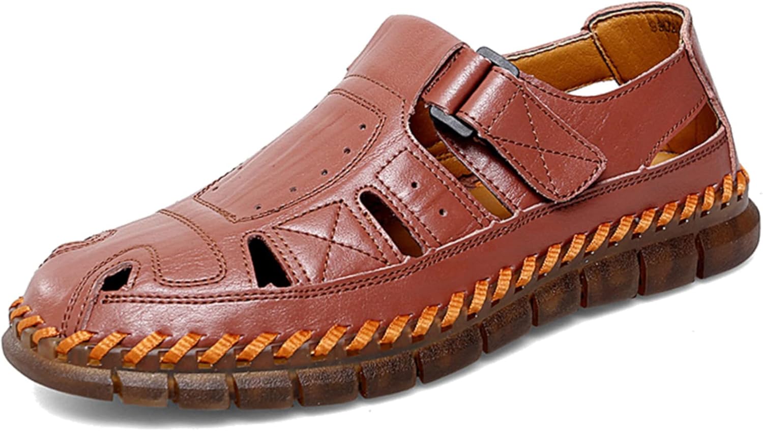 

Мужские спортивные сандалии Moodeng, летние кожаные сандалии, удобная обувь без шнурков, лоферы с закрытым носком, сандалии-рыбацкие, бордовый