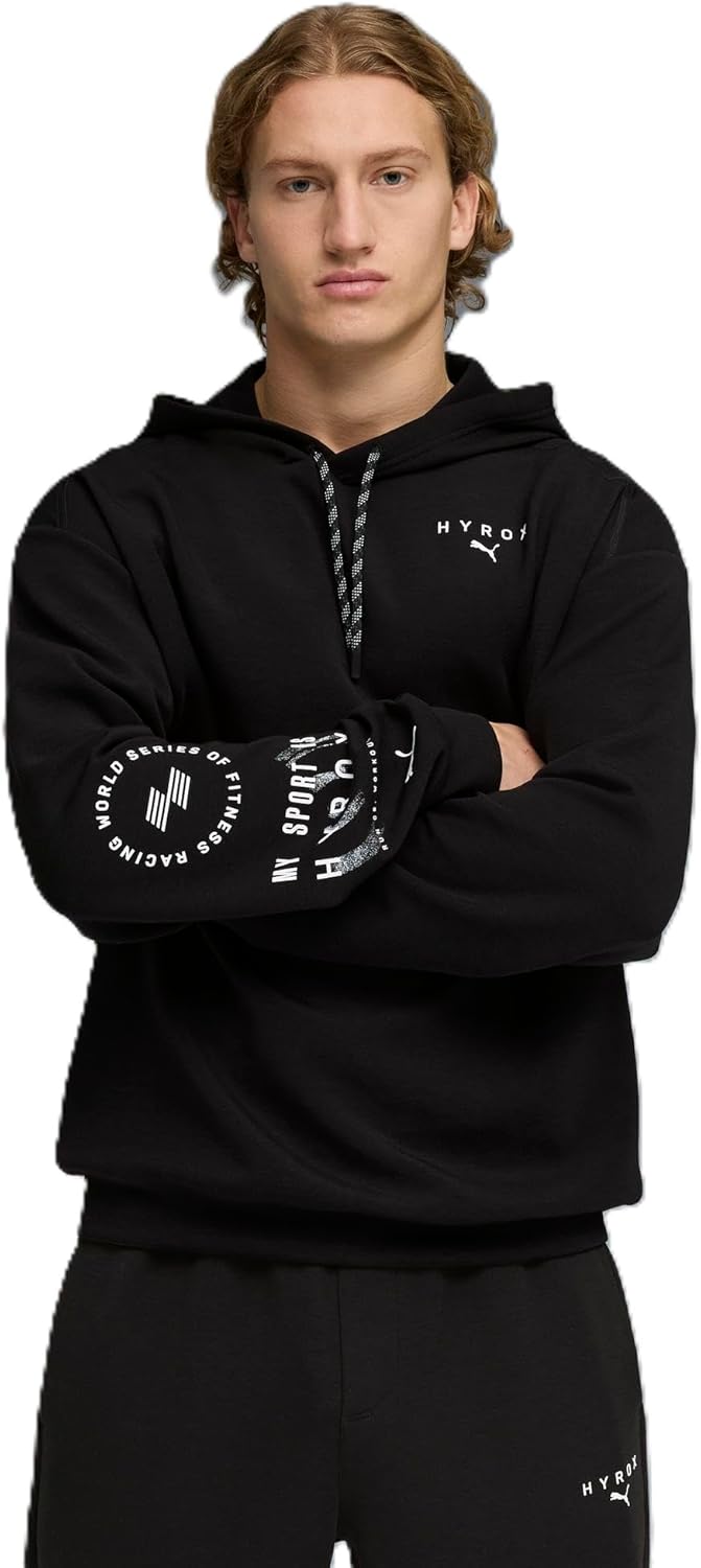 

Мужская толстовка с длинным рукавом PUMA 528578, мягкая, эластичная, PUMA X HYROX Cloudspun, черный