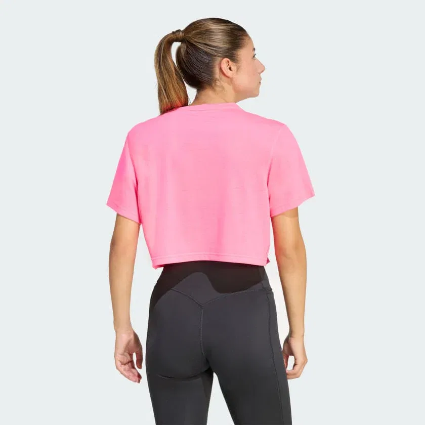 Женская спортивная футболка adidas Train Essentials свободного кроя, Lucid Pink — фото 2