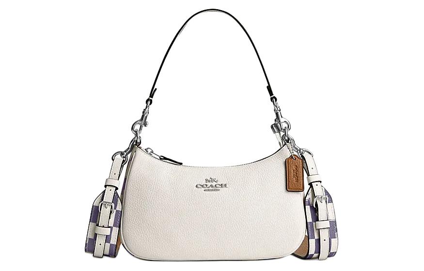 

Тери из коровьей кожи с искусственной кожей портативная сумка кроссбоди, женская наплечная сумка светло-фиолетовый и меловой белый COACH, Set (Bag+Dust Bag)