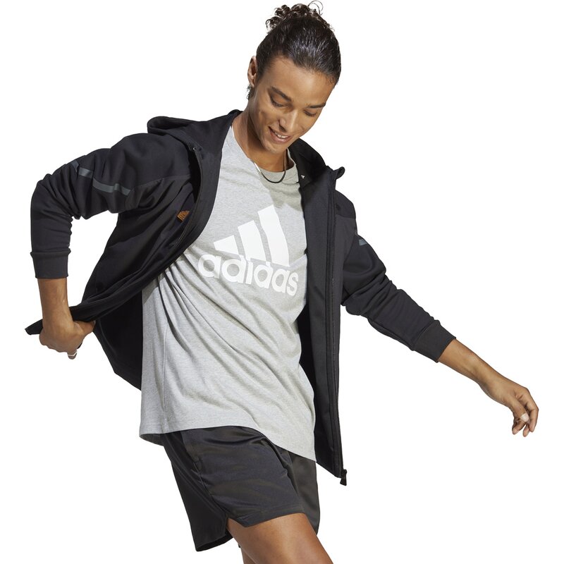 Футболка первой необходимости, одинарный джерси, большой логотип Adidas, цвет mgreyh — фото 4