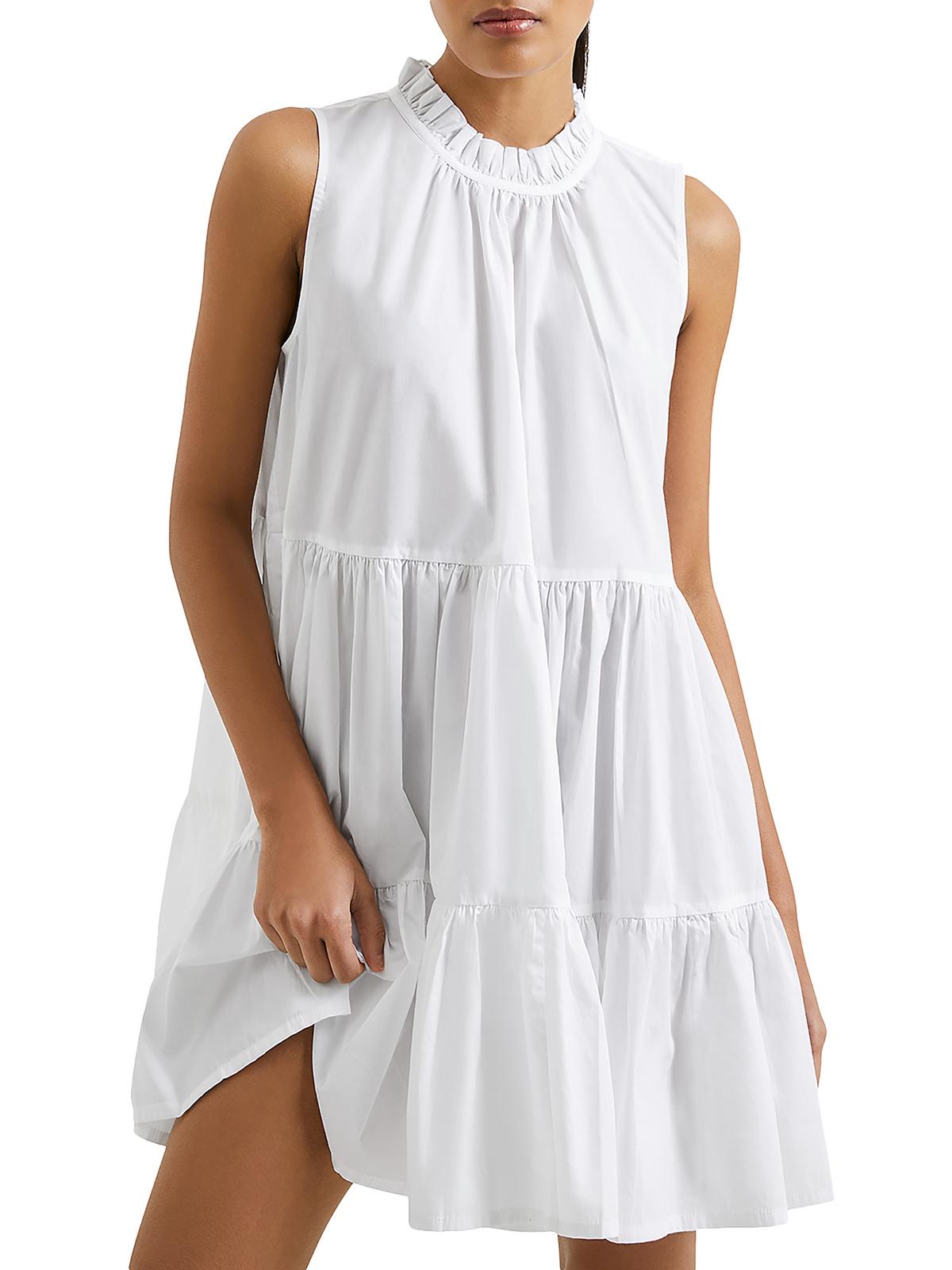 

Женское многоярусное короткое мини-платье French Connection, цвет linen white