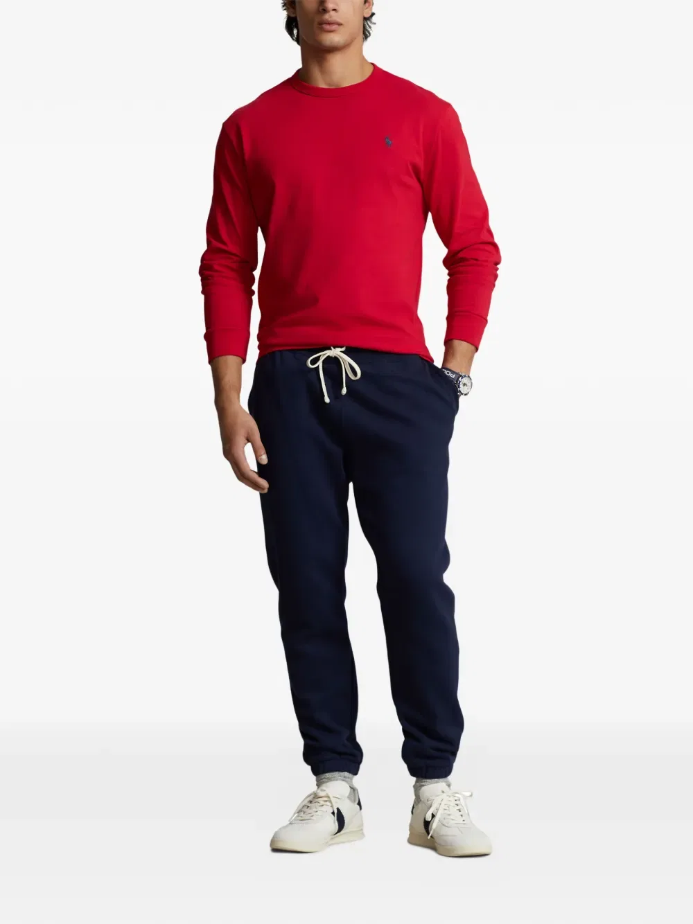 Футболка с длинными рукавами и вышитым логотипом Polo Ralph Lauren, красный — фото 2