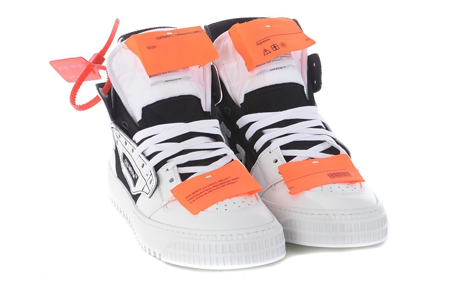 Кроссовки мужские Off-White Off-Court высокие, черный / белый / оранжевый — фото 2