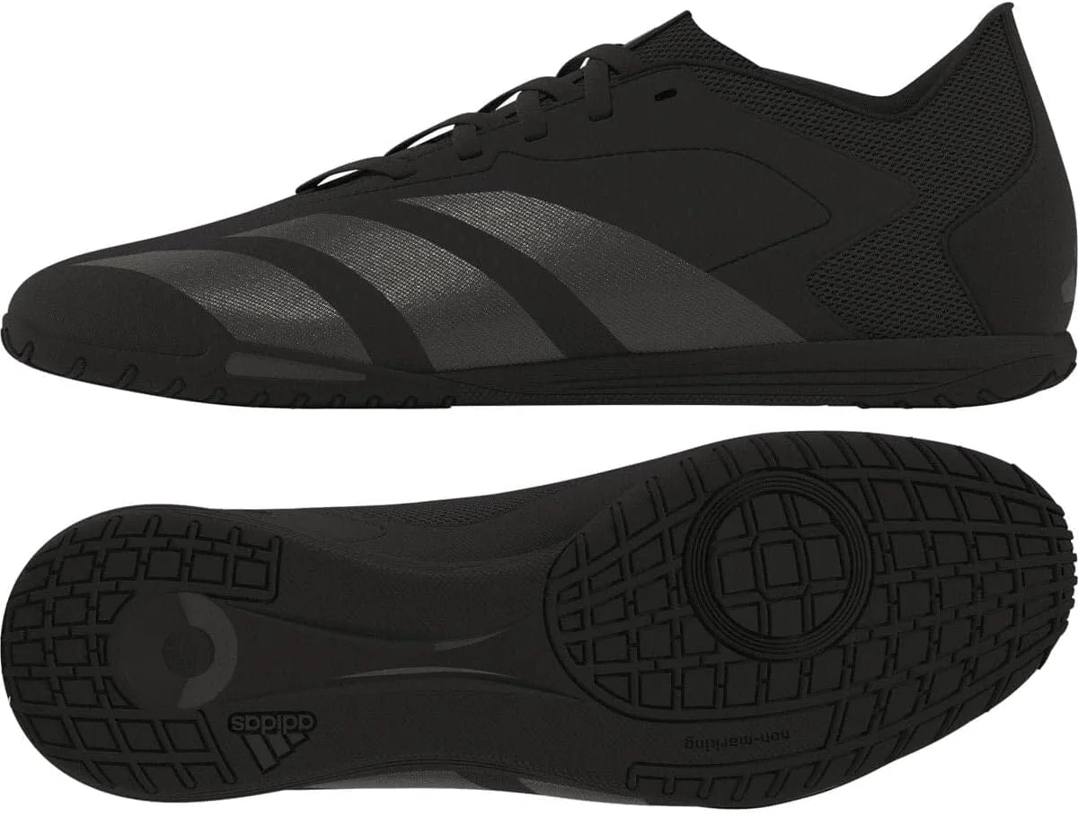 Футбольные бутсы для зала Adidas Predator Accuracy.4 - королевский синий цвет, верх из синтетических материалов и переработанных материалов, черно-белый — фото 3